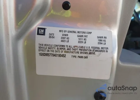 2004 Cadillac Cts Standard from USA, damaged, VIN 1G6DM577840190452